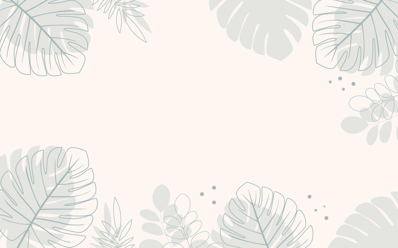hand drawn tropical leaves background vector