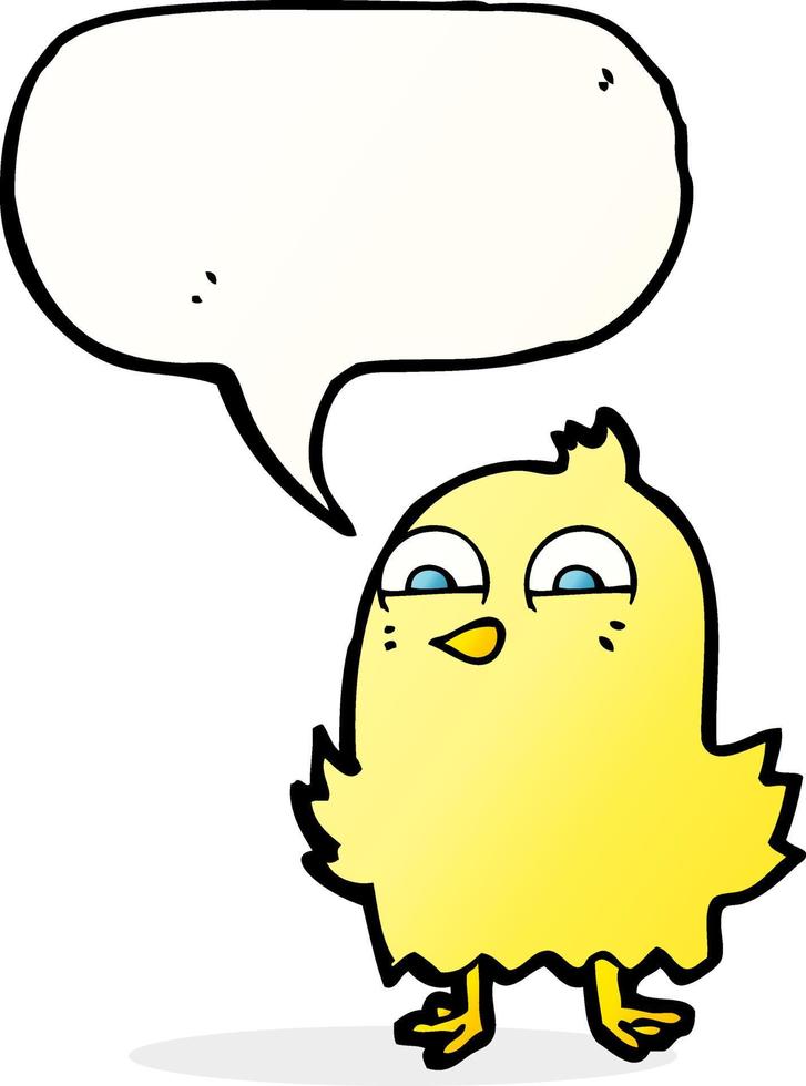 funny cartoon bird with speech bubble vector