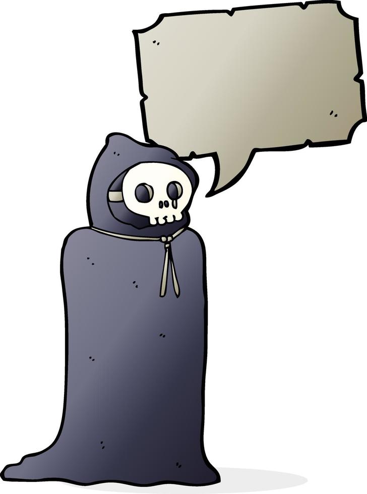 cartoon spooky halloween costume with speech bubble vector