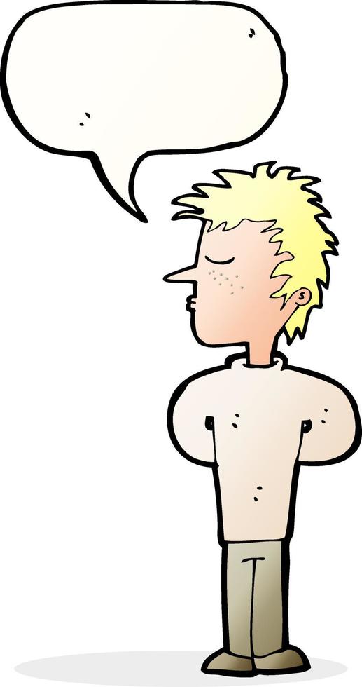 cartoon man ignoring with speech bubble vector