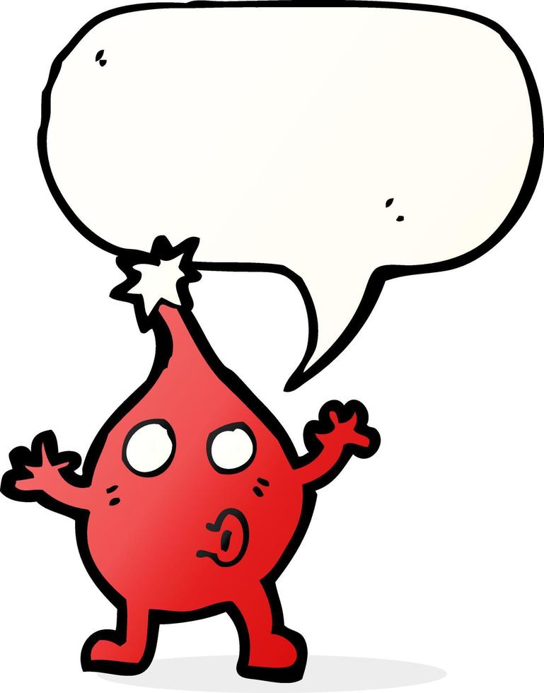 cartoon funny christmas character with speech bubble vector