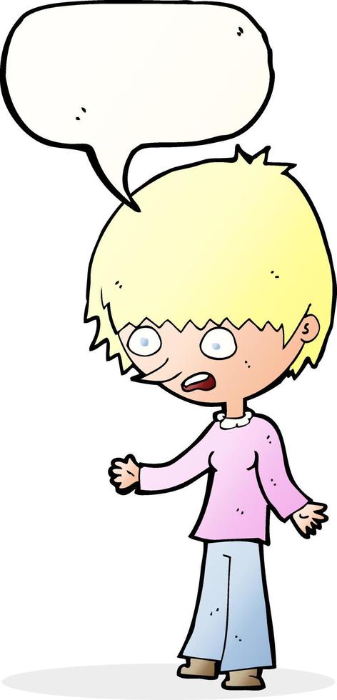 cartoon stressed out woman with speech bubble vector