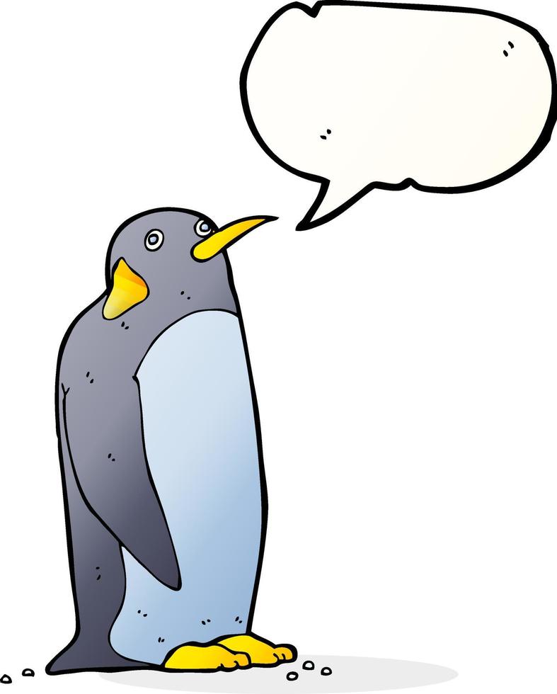 cartoon penguin with speech bubble vector
