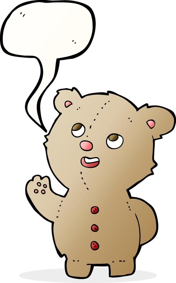 cartoon cute teddy bear with speech bubble vector