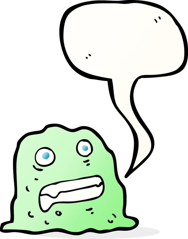 cartoon slime creature with speech bubble vector