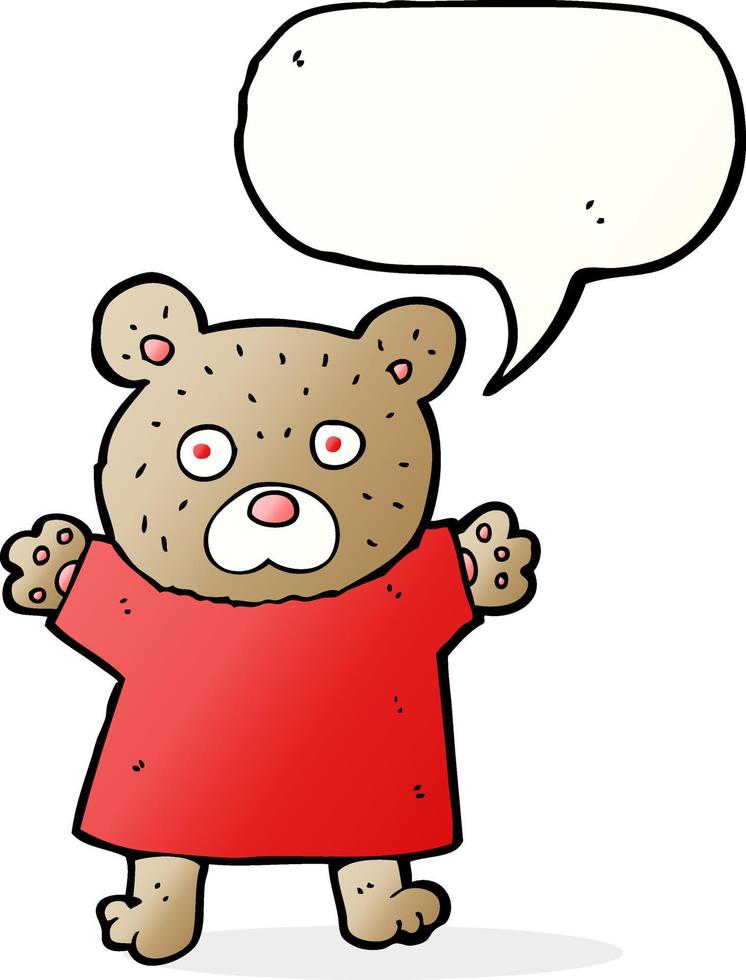 cartoon cute teddy bear with speech bubble vector