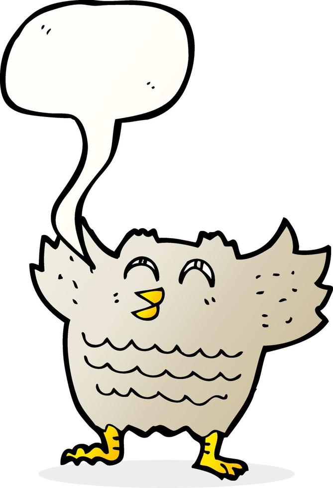 cartoon owl with speech bubble vector