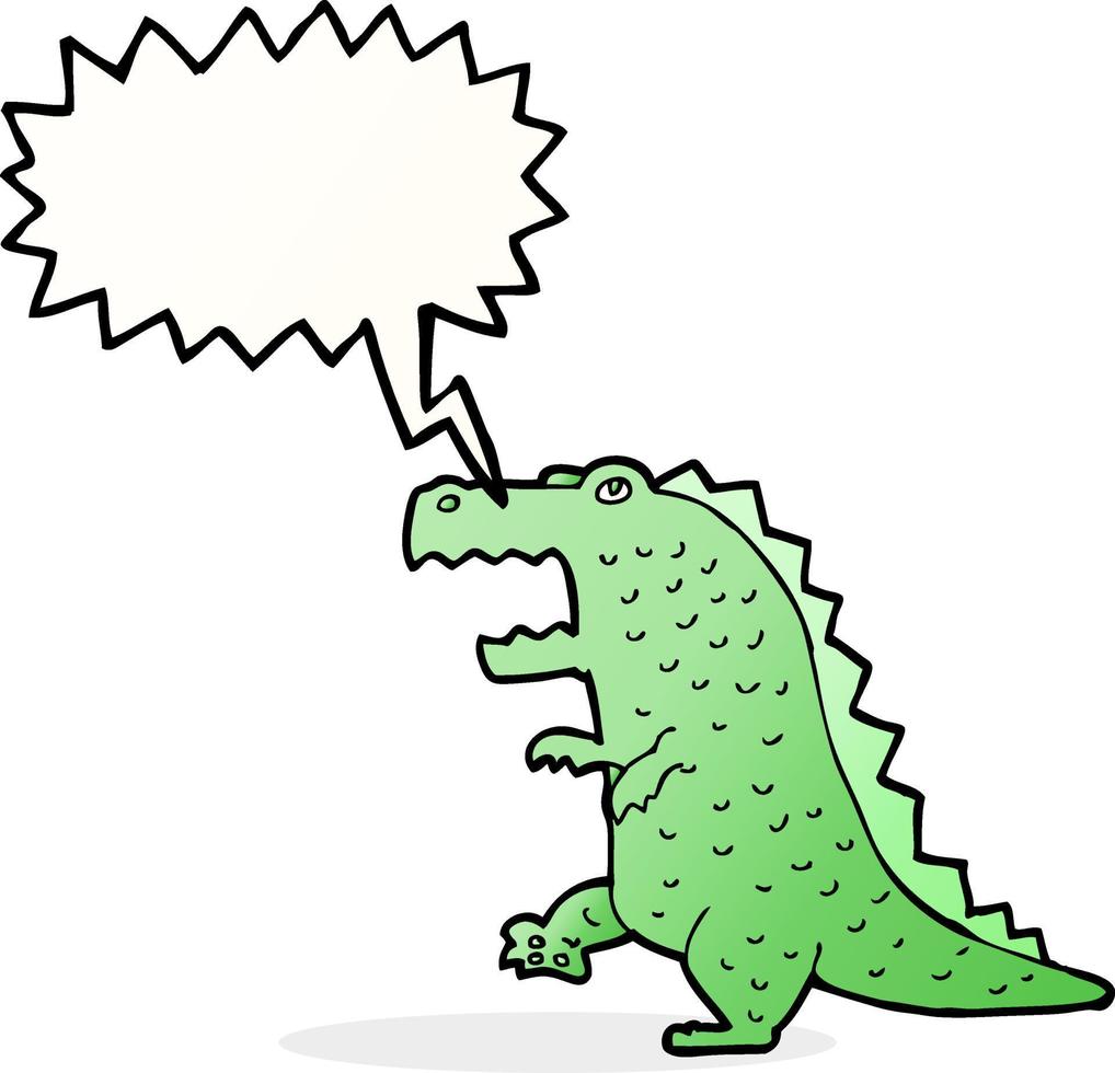 cartoon dinosaur with speech bubble vector