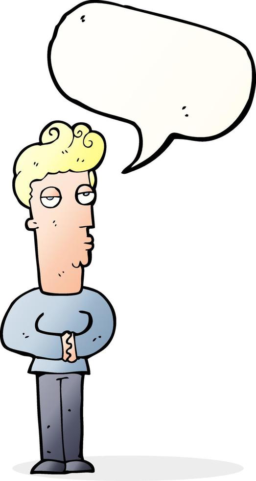 cartoon arrogant man with speech bubble vector