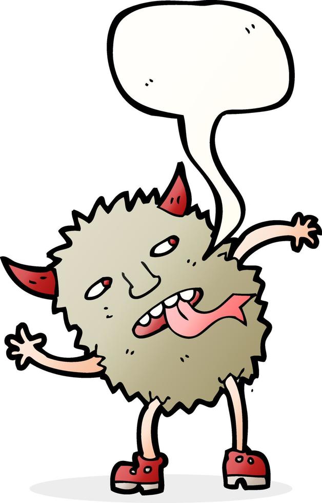 funny cartoon monster with speech bubble vector