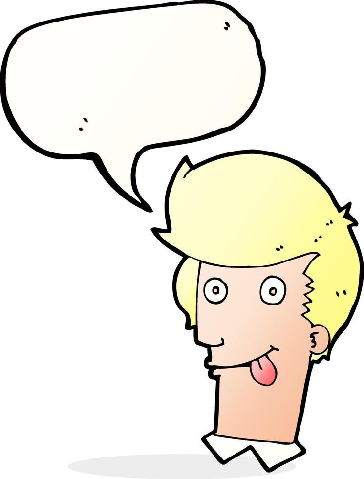 cartoon man with tongue hanging out with speech bubble vector
