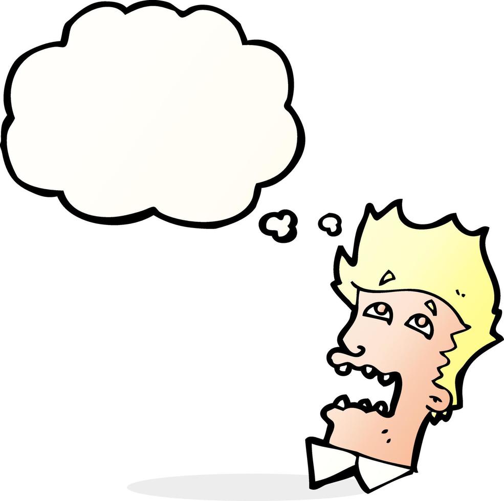 cartoon frightened man with speech bubble vector