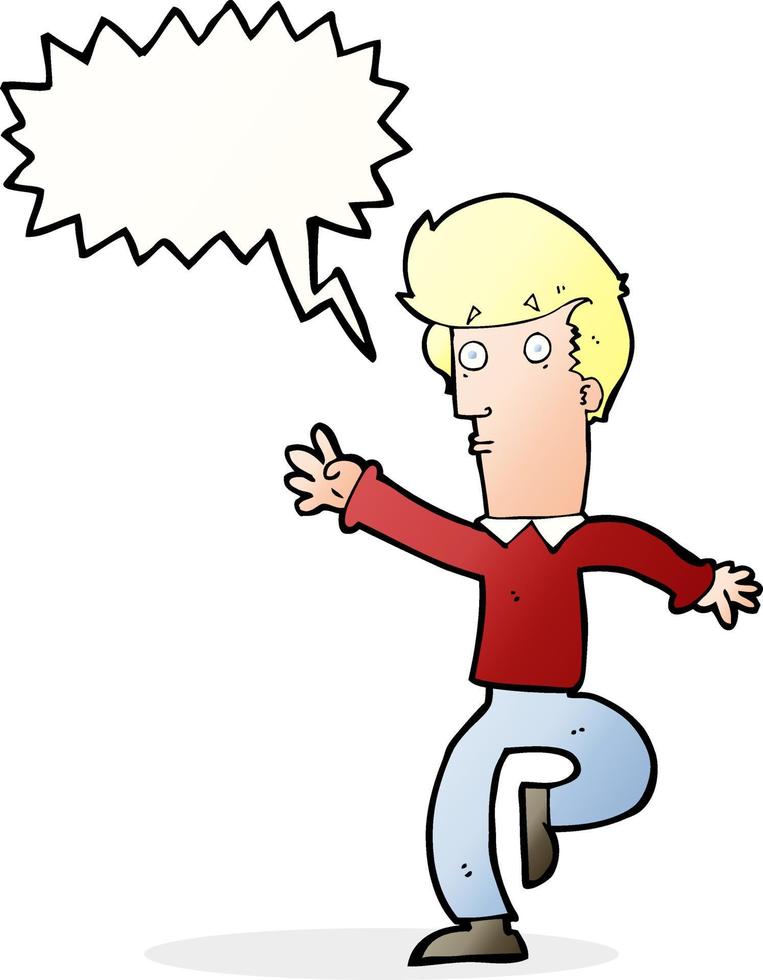 cartoon rushing man with speech bubble vector