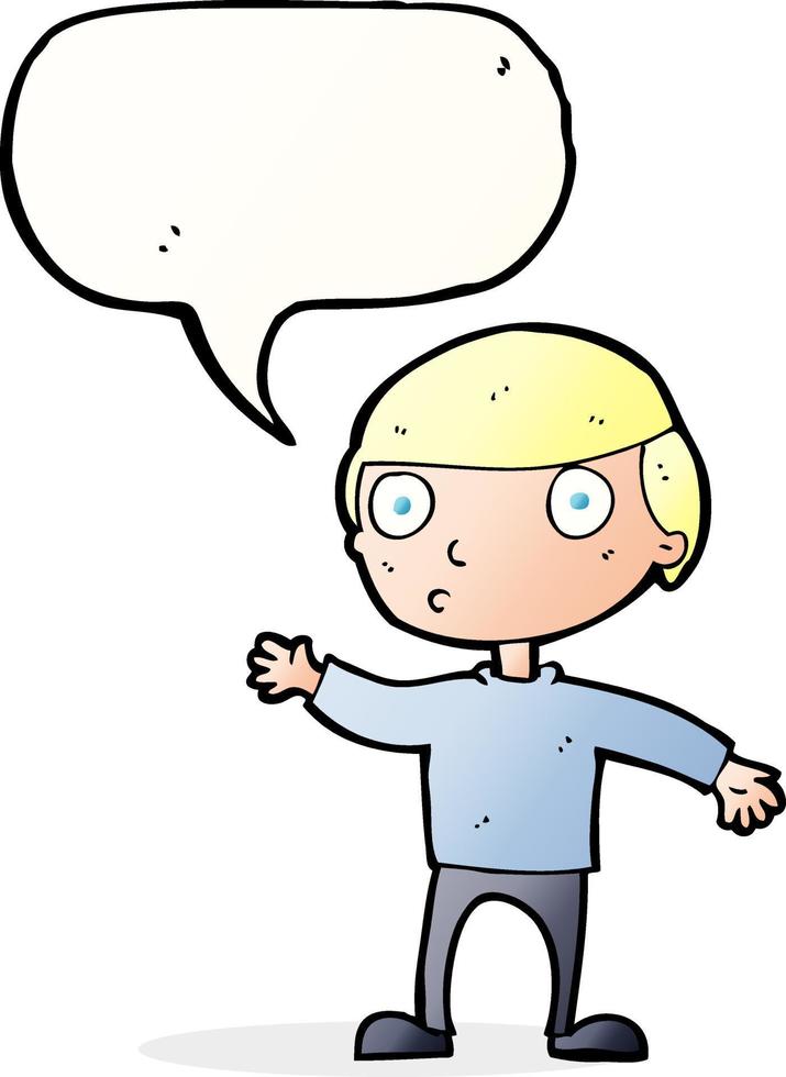 cartoon waving man with speech bubble vector