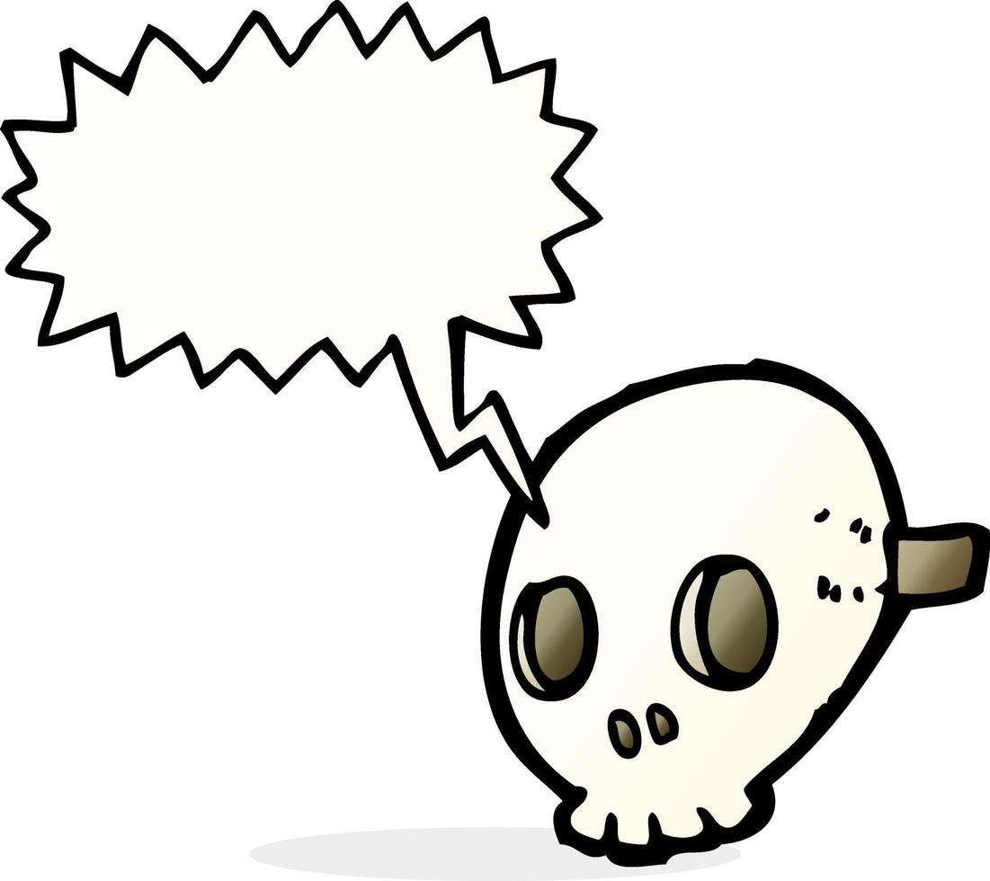 cartoon skull mask with speech bubble vector
