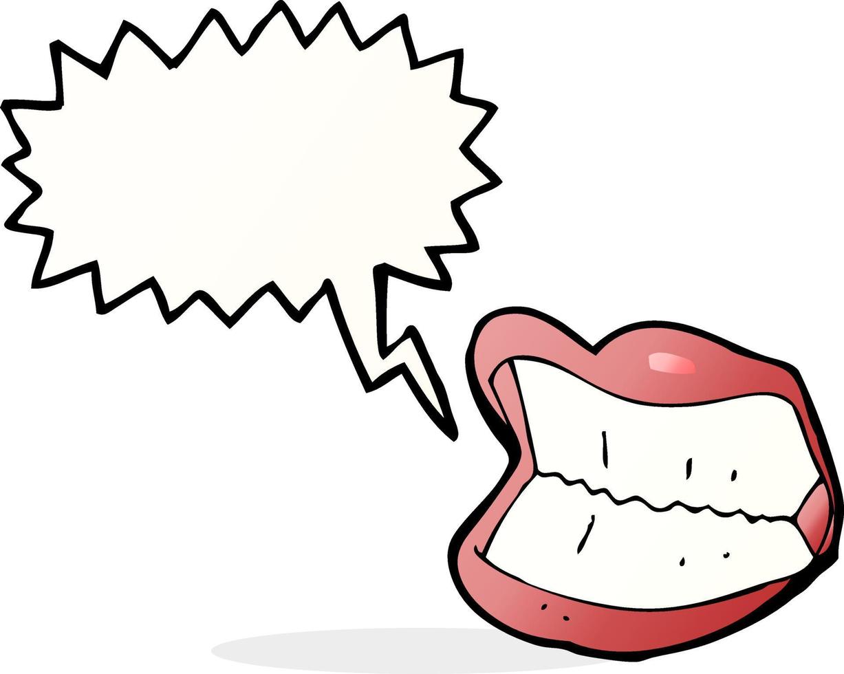 cartoon grinning mouth with speech bubble vector