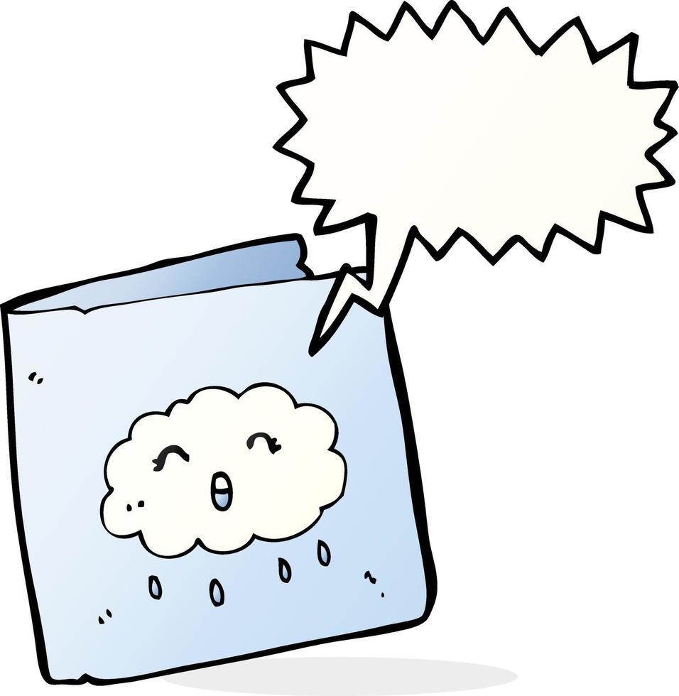 cartoon card with cloud pattern with speech bubble vector