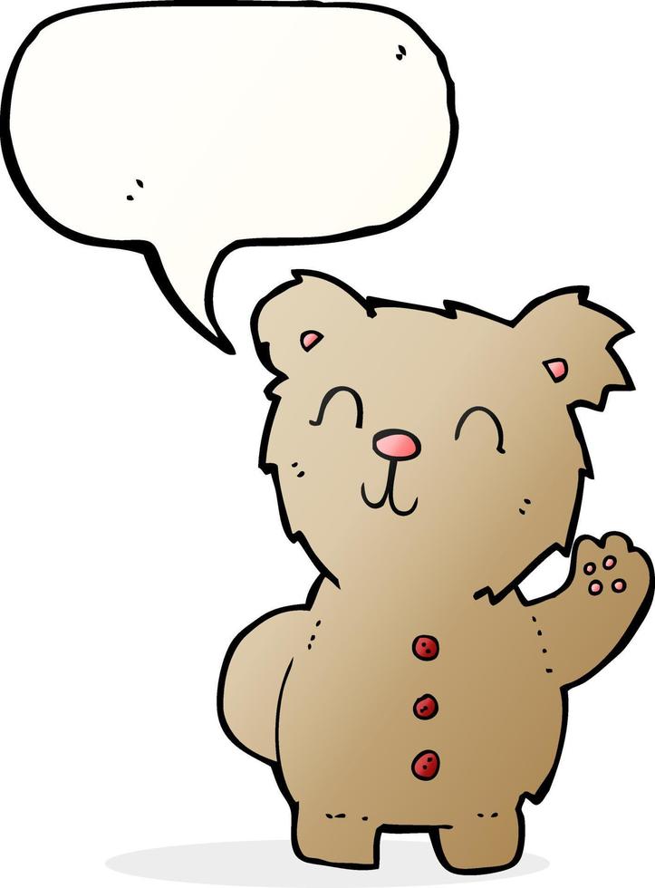 cartoon teddy bear with speech bubble vector