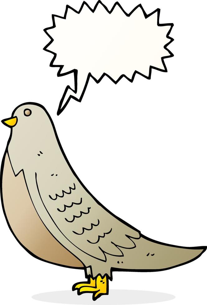 cartoon common bird with speech bubble vector