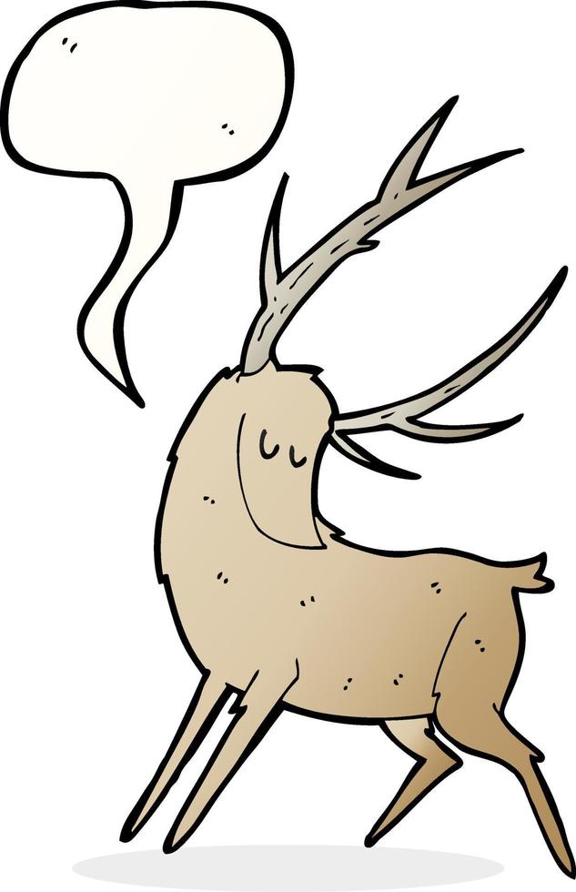 cartoon stag with speech bubble vector