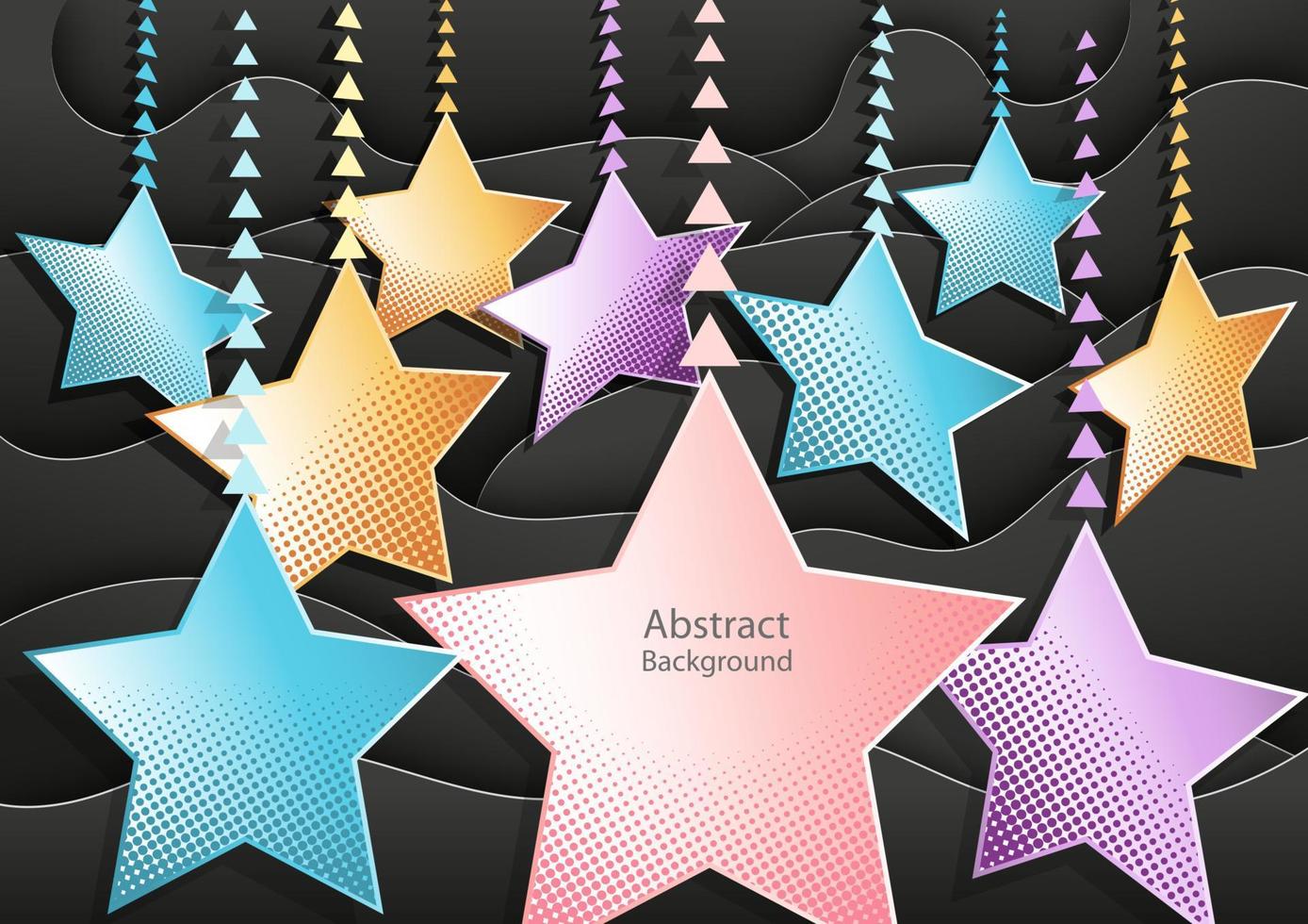 Abstract background Star shape Paper cut banner vector illustration.