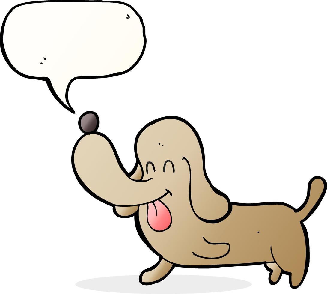 cartoon happy dog with speech bubble vector