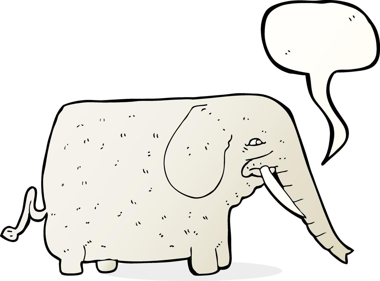 cartoon big elephant with speech bubble vector