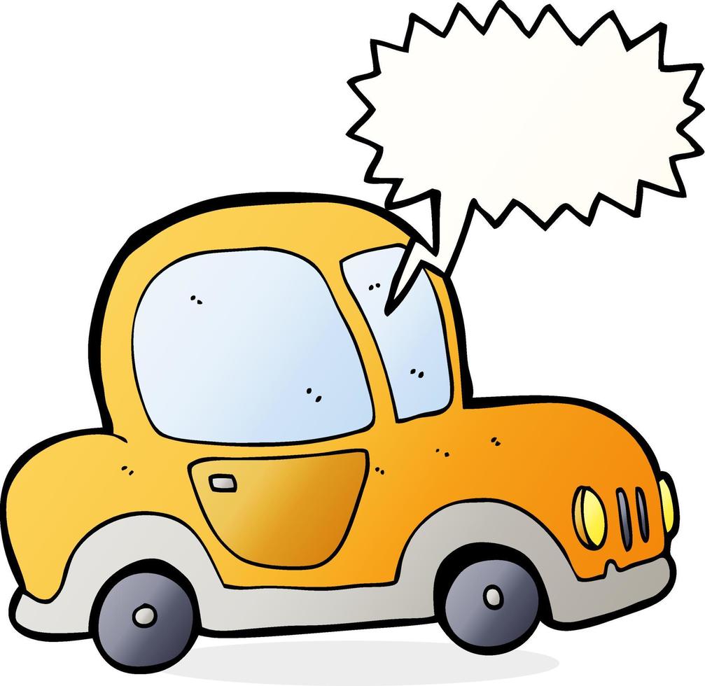 cartoon car with speech bubble vector