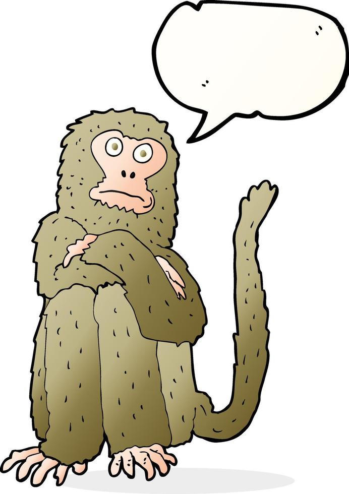 cartoon monkey with speech bubble vector