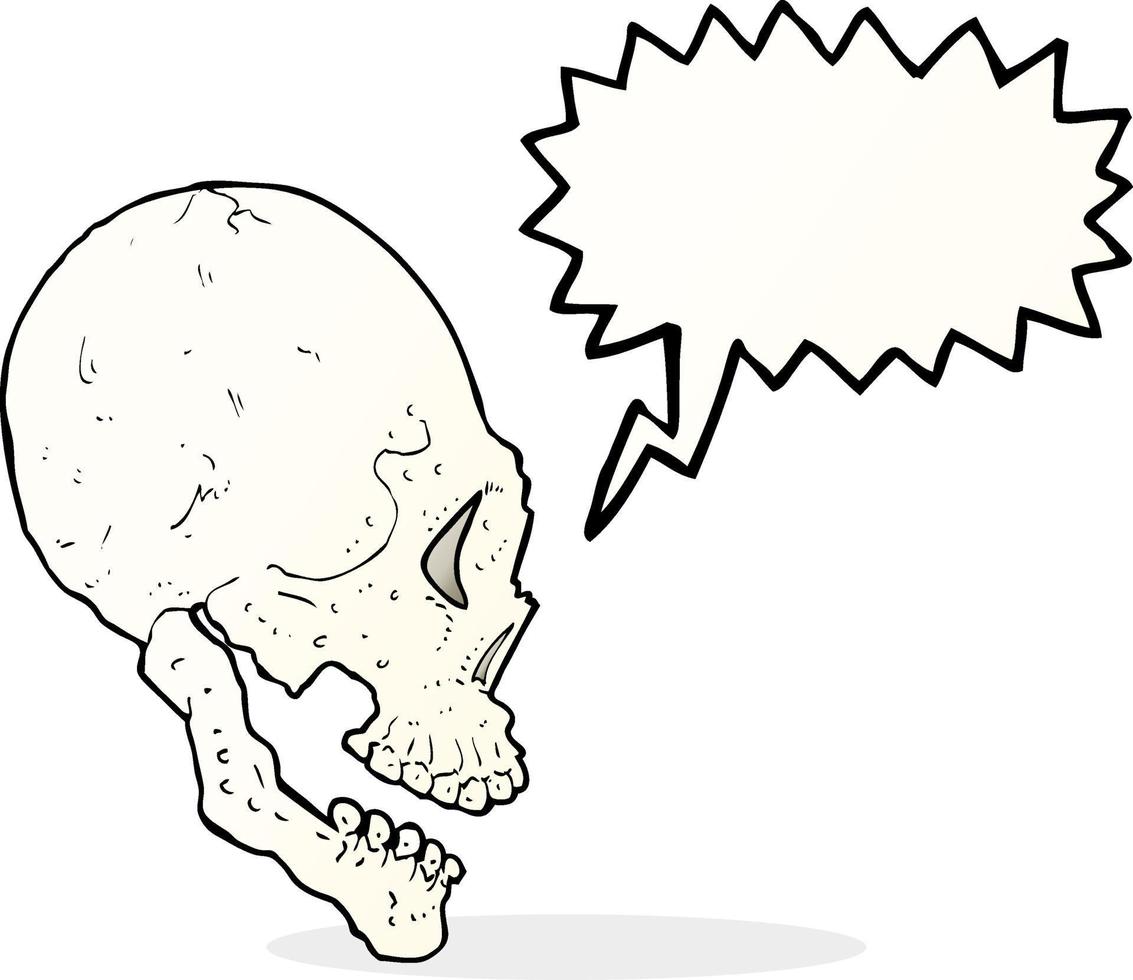 skull illustration with speech bubble vector