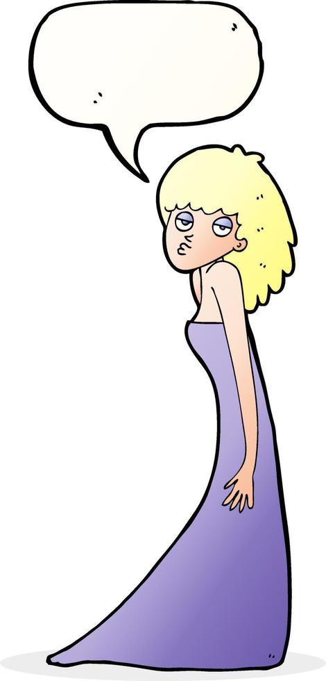 cartoon woman pulling photo face with speech bubble vector