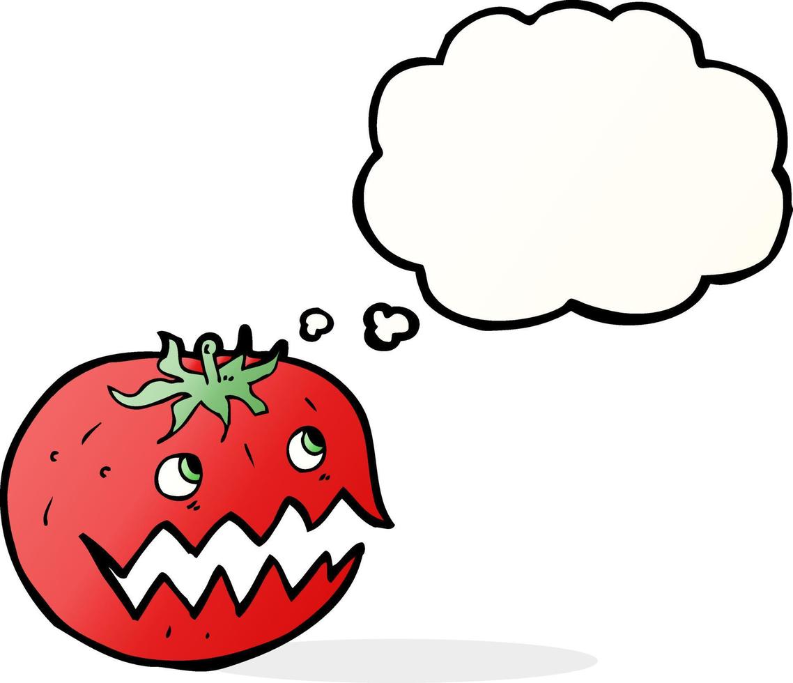 cartoon tomato with speech bubble vector