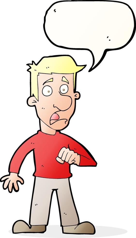 cartoon shocked man with speech bubble vector