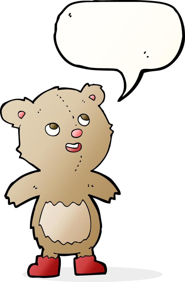 oso de peluche de dibujos animados con burbujas de discurso vector