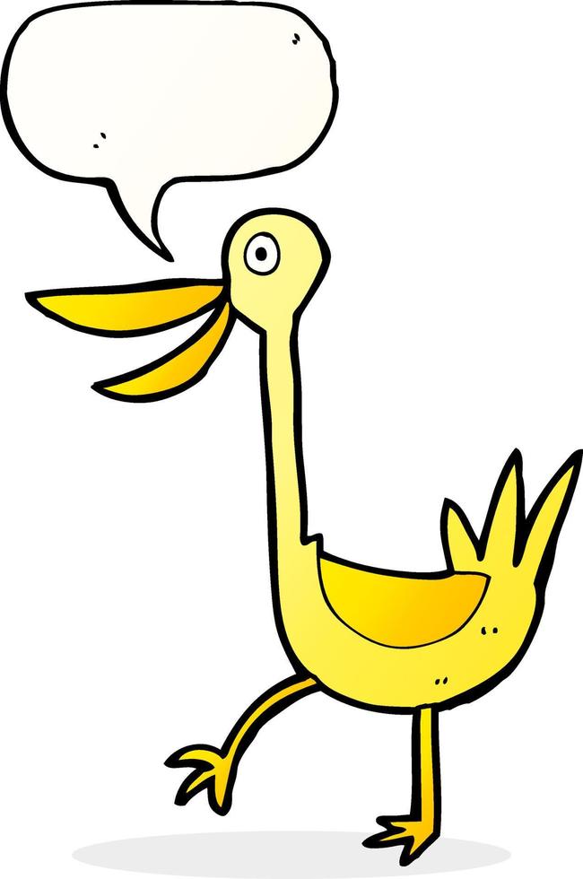 funny cartoon duck with speech bubble vector