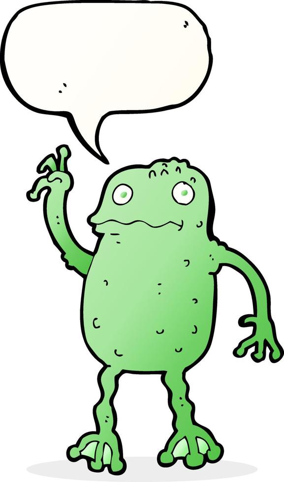 cartoon frog with speech bubble vector
