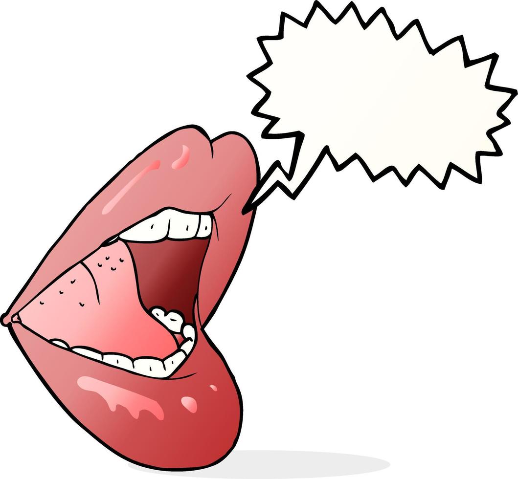 cartoon open mouth with speech bubble vector