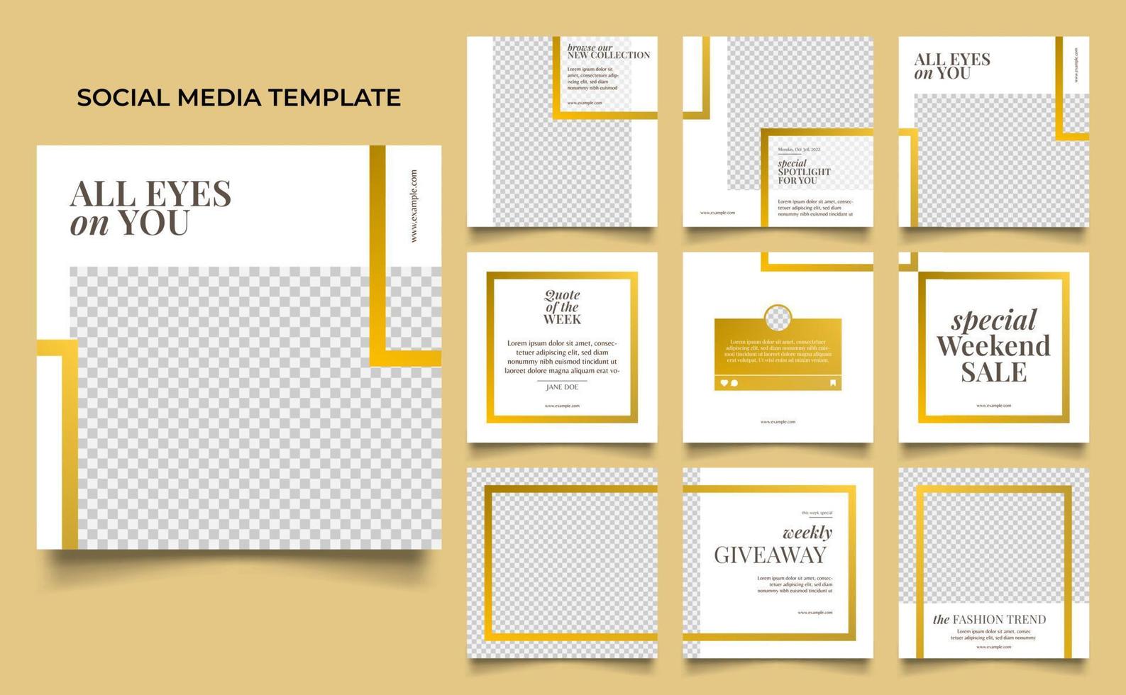 social media template banner fashion sale promotion in yellow color. vector