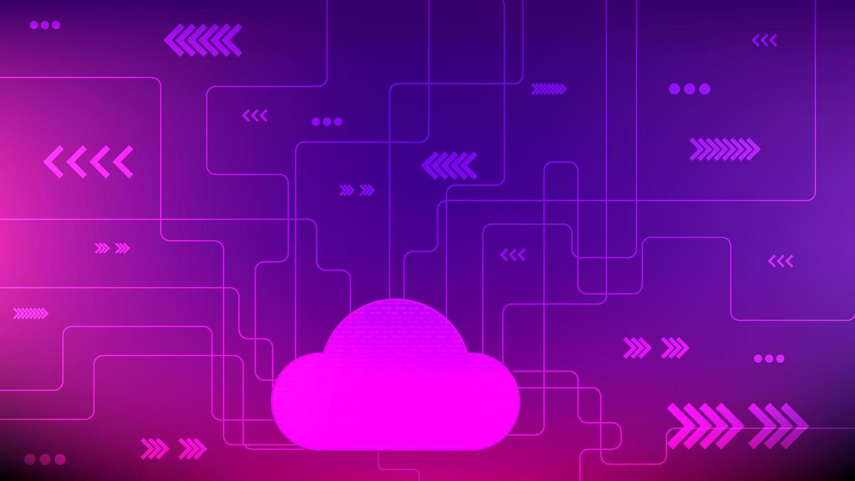 abstract technology cloud data storage, digital communication line, technology data, online network colorful backdrop illustration, perfect for backdrop, wallpaper, background, banner vector