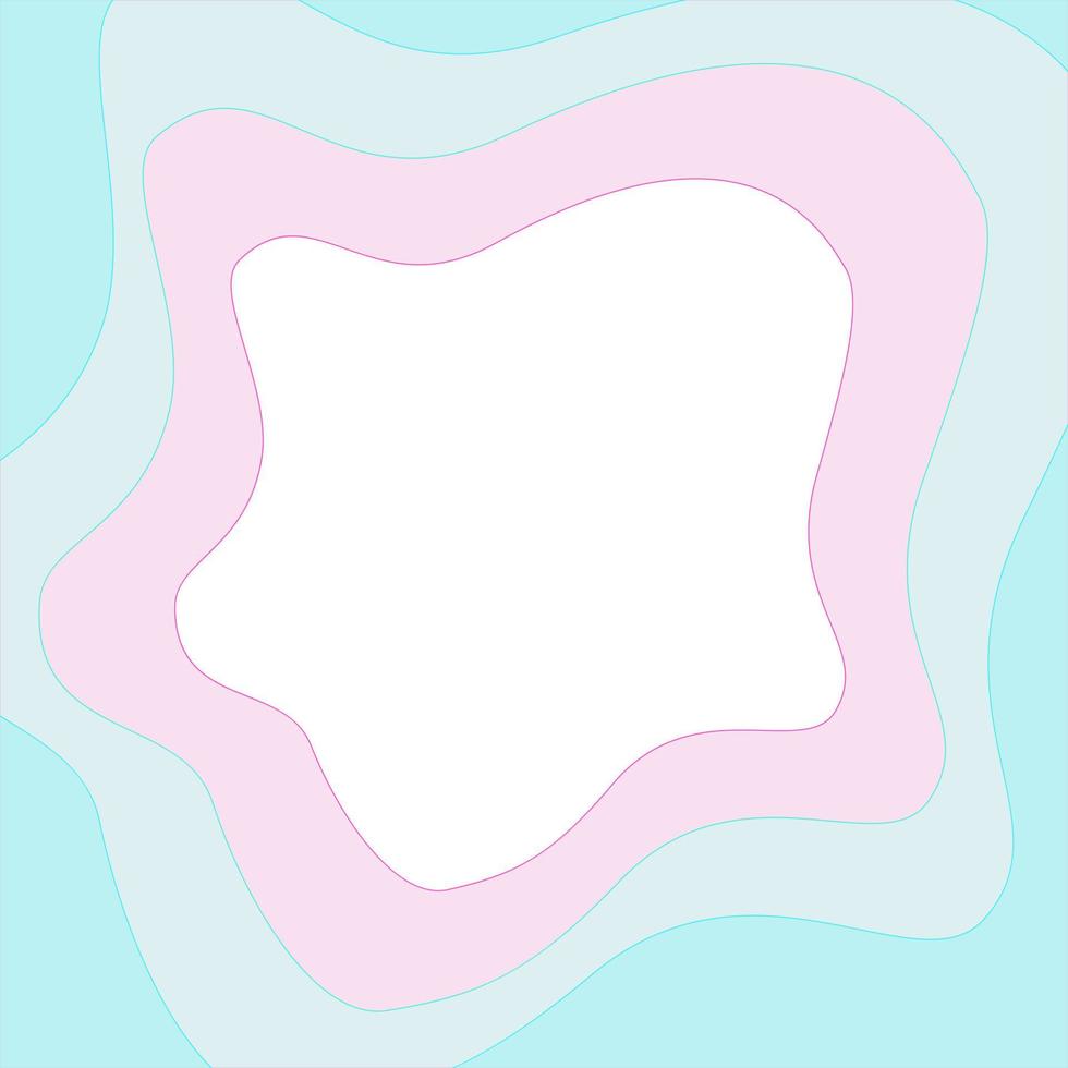 abstract fluid soft pastel wavy shapes frame with transparent background for photo vector