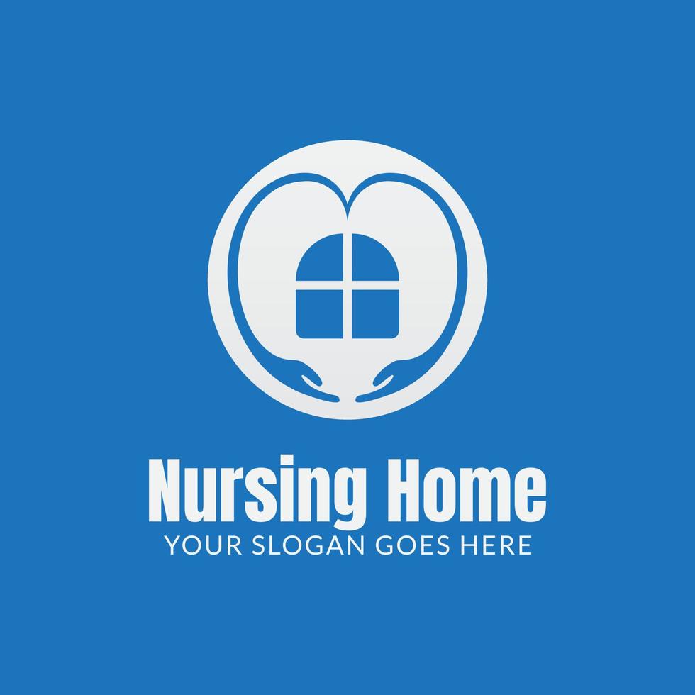 Hand heart hugging window illustration suitable for nursing home logo vector