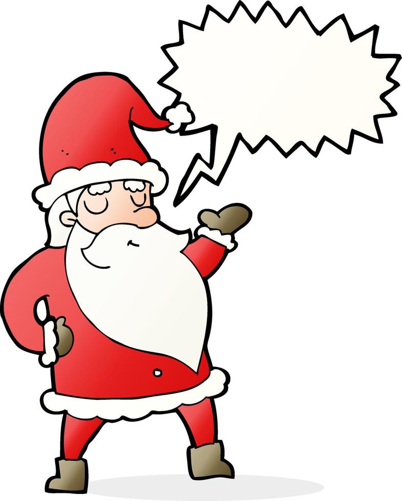 cartoon santa claus with speech bubble vector