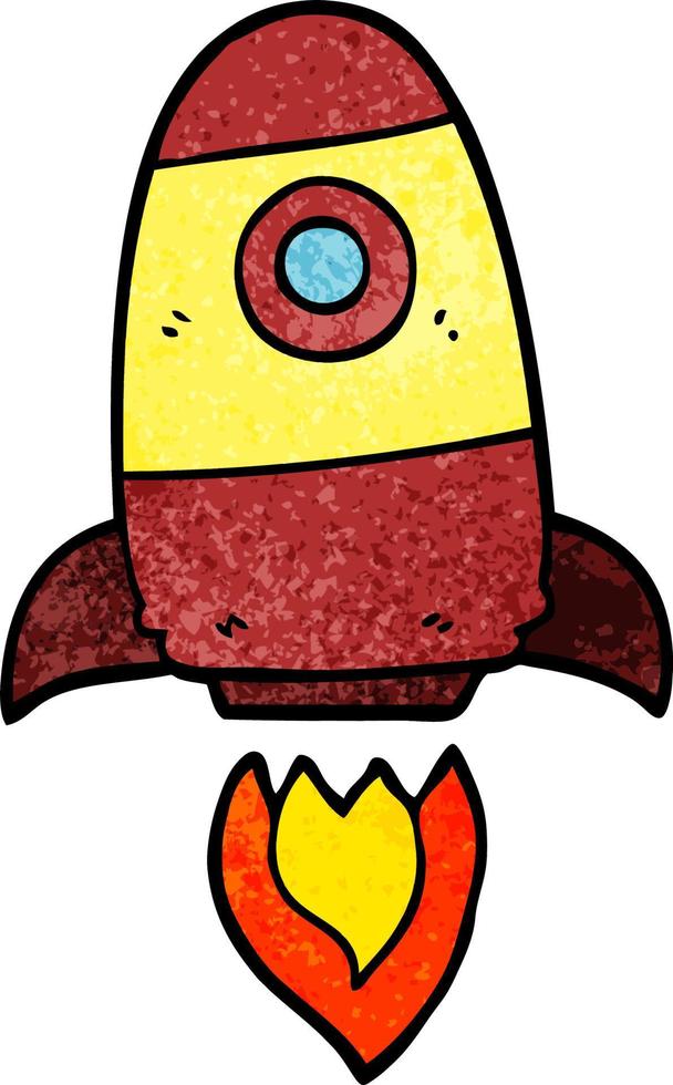 cartoon doodle space rocket vector