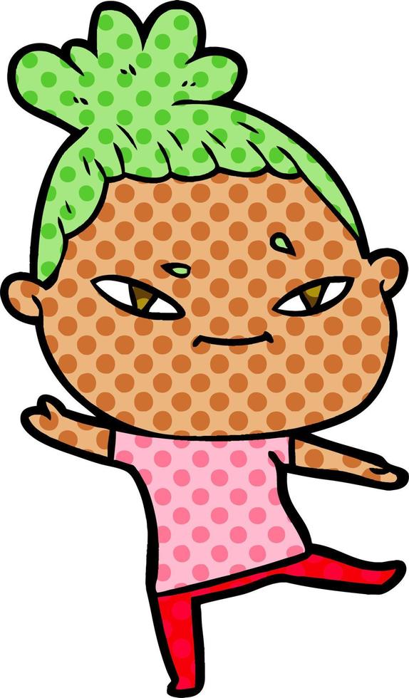 cartoon woman character vector