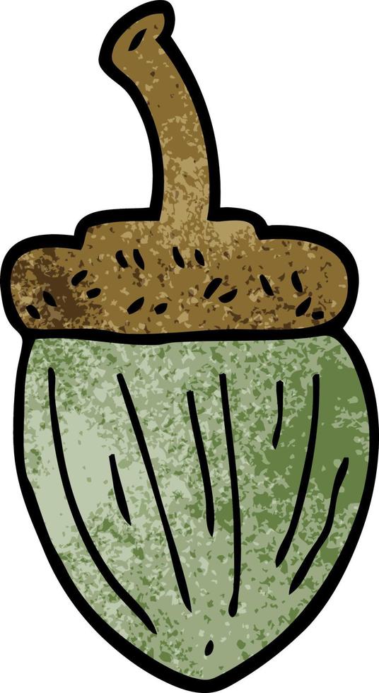 cartoon doodle acorn vector