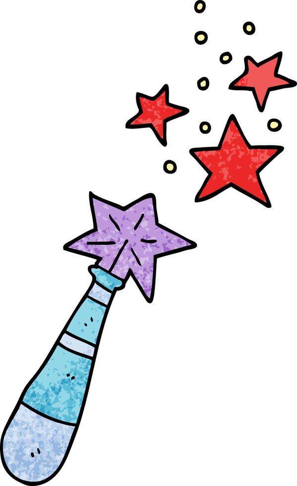 cartoon doodle magic wand vector