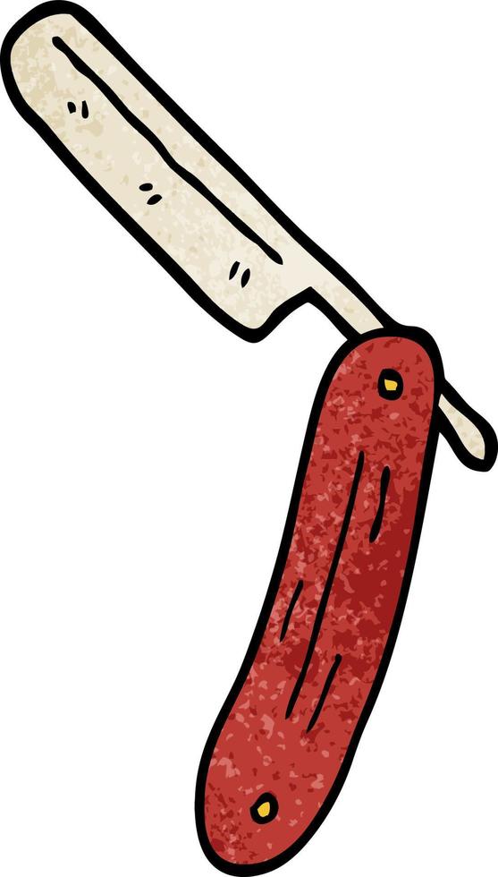 cartoon doodle cut throat razor vector