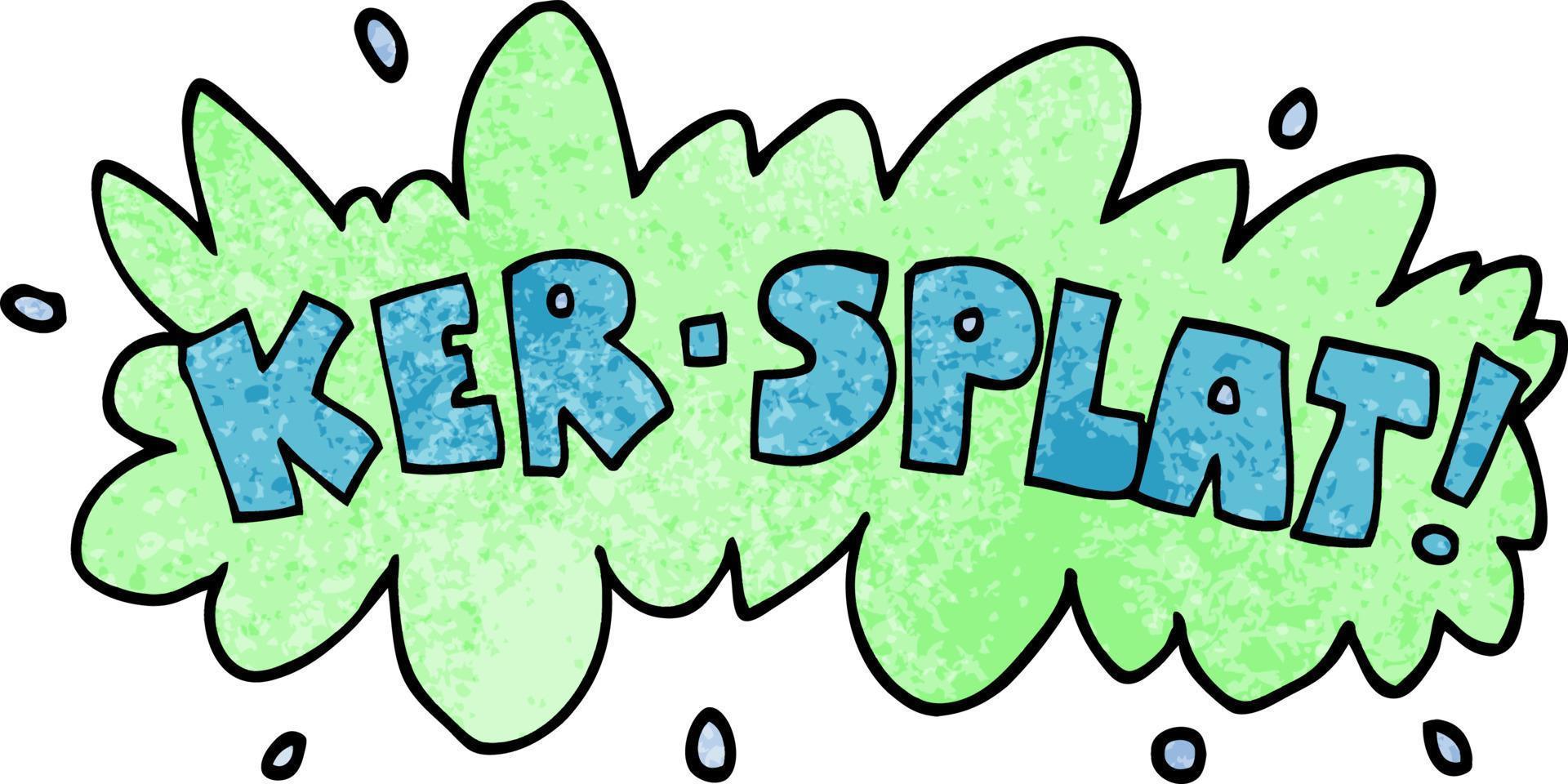 cartoon doodle words ker splat vector