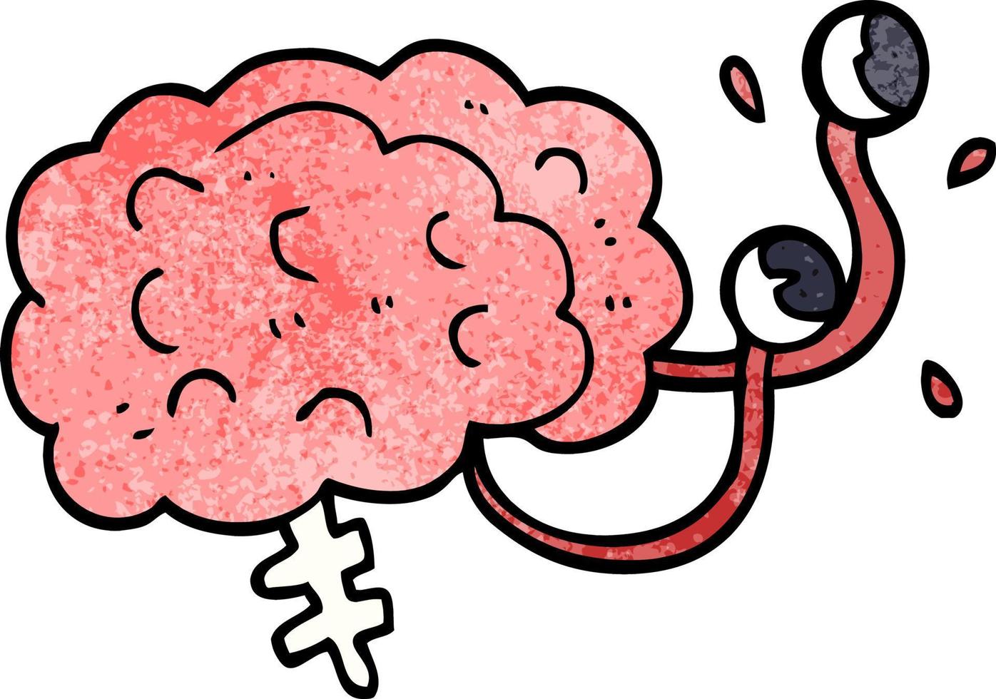 cartoon doodle of a monster brain vector