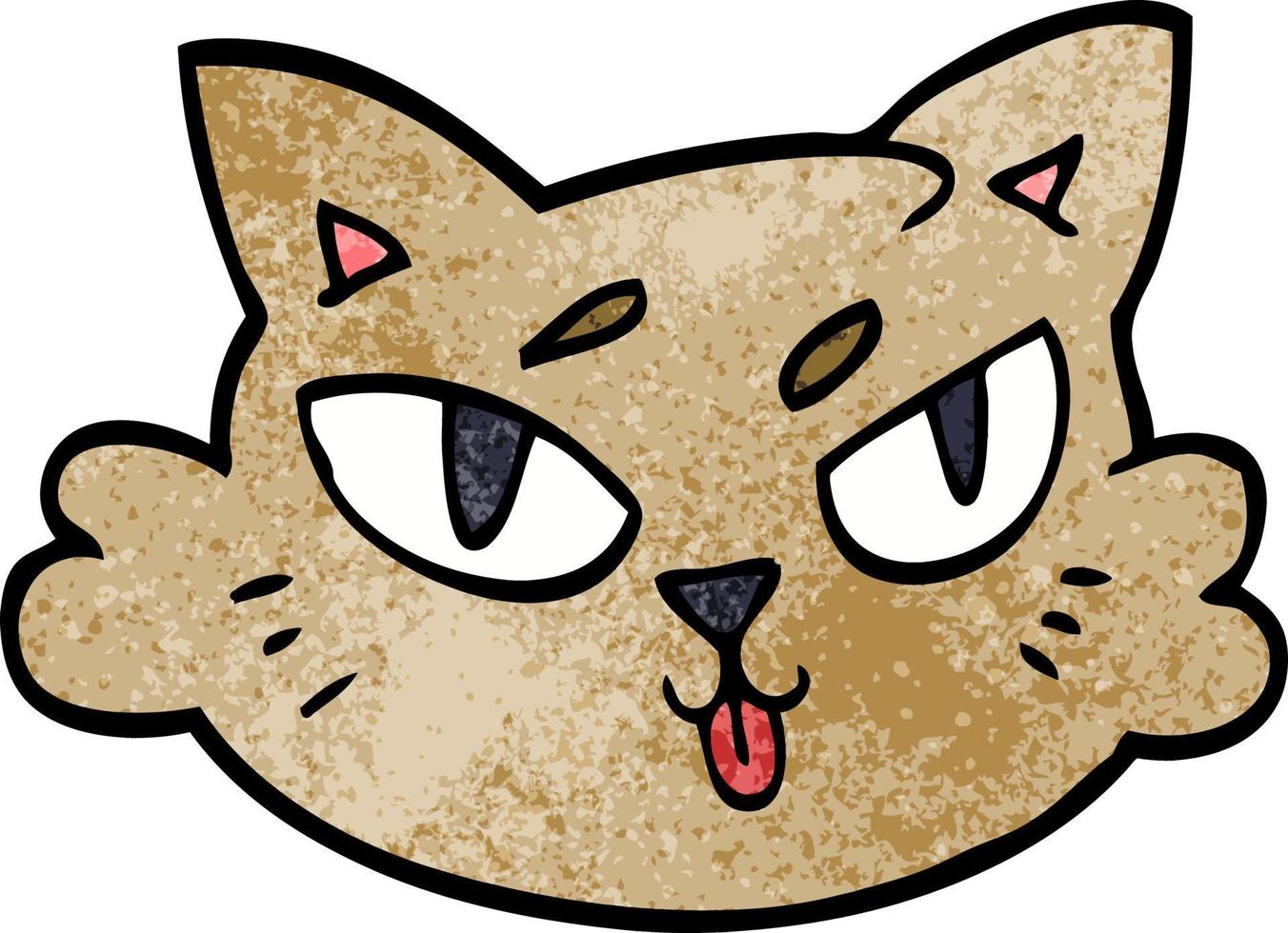 cartoon doodle of a cats face vector